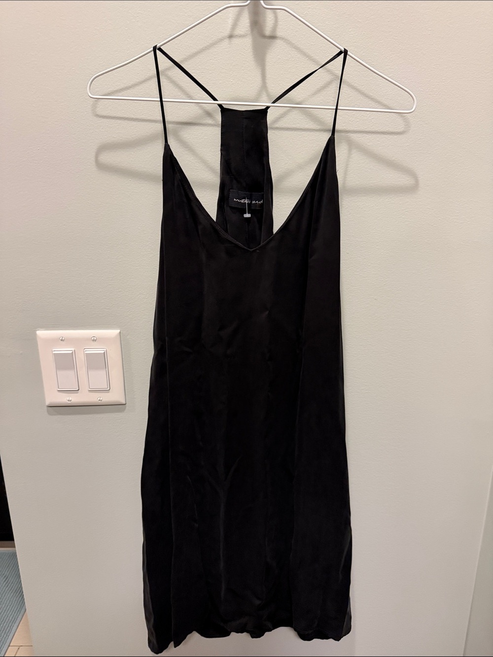 Black Slip Dress - Mustard Seed - M
